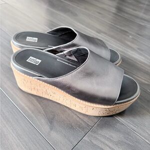 Gun metal wedges- size 8
